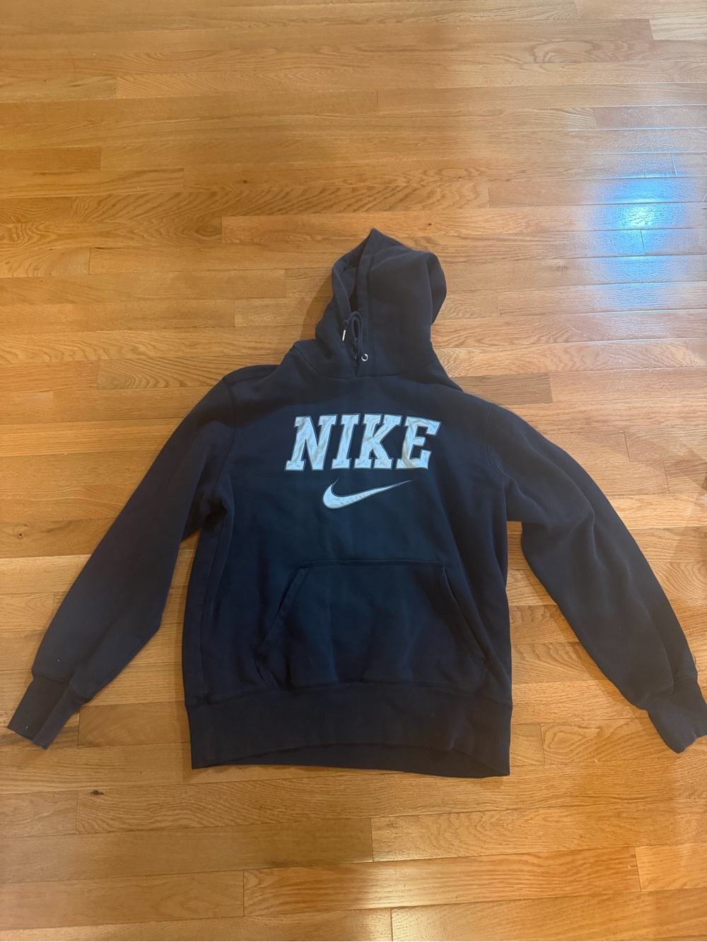 Nike Black Pullover Hoodie with White Logo